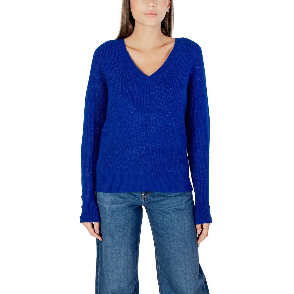 Blue Polyester Sweatshirt - ventzia