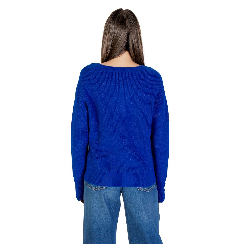 Blue Polyester Sweatshirt - ventzia