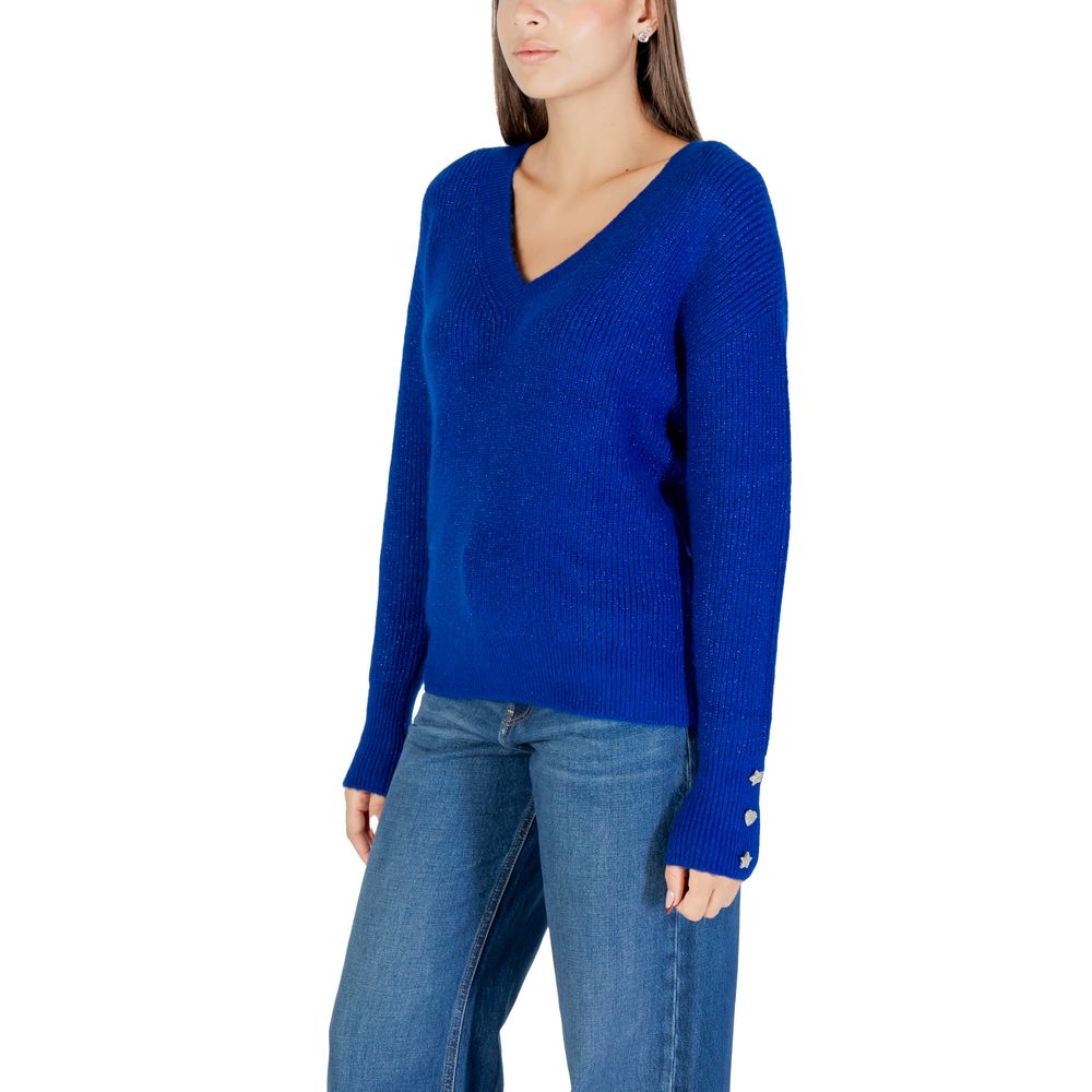 Blue Polyester Sweatshirt - ventzia