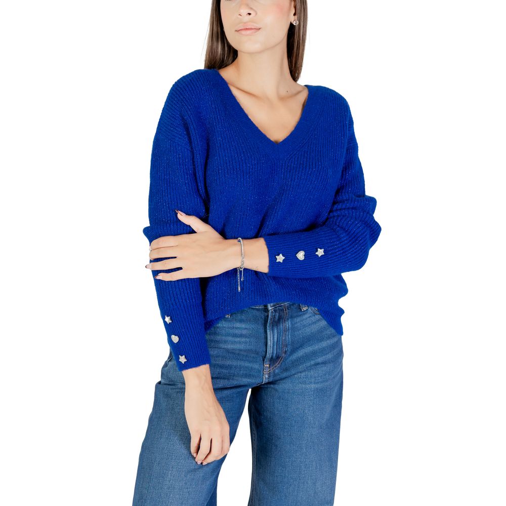 Blue Polyester Sweatshirt - ventzia
