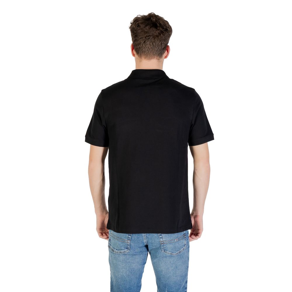 Black Cotton Polo Shirt - ventzia