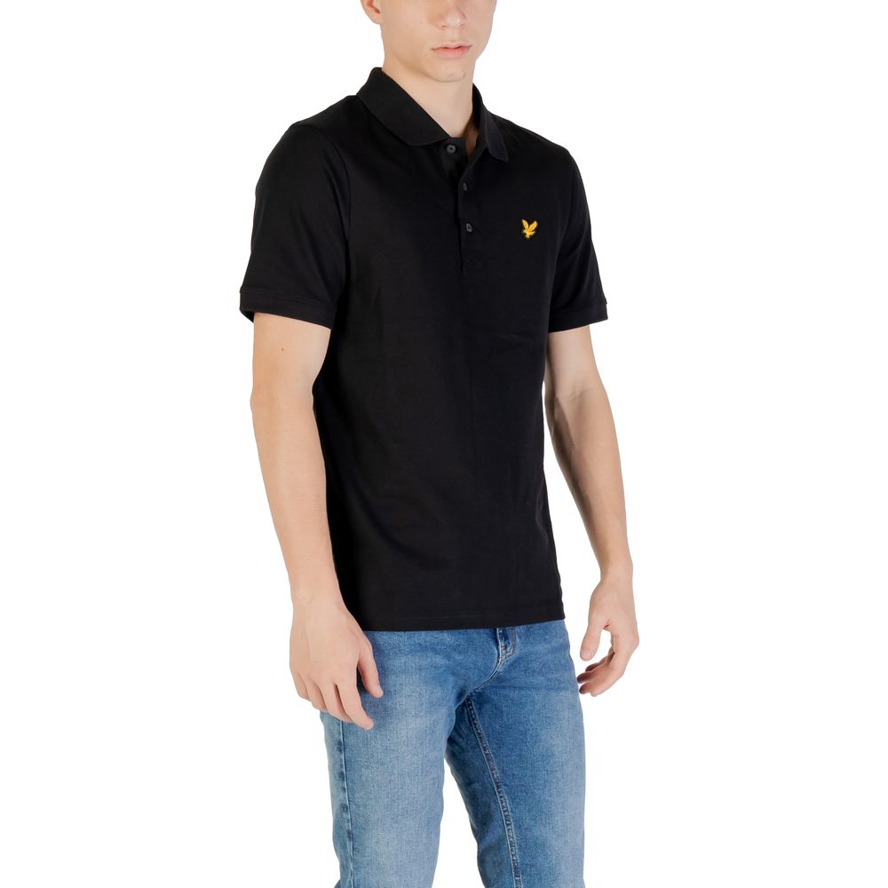 Black Cotton Polo Shirt - ventzia