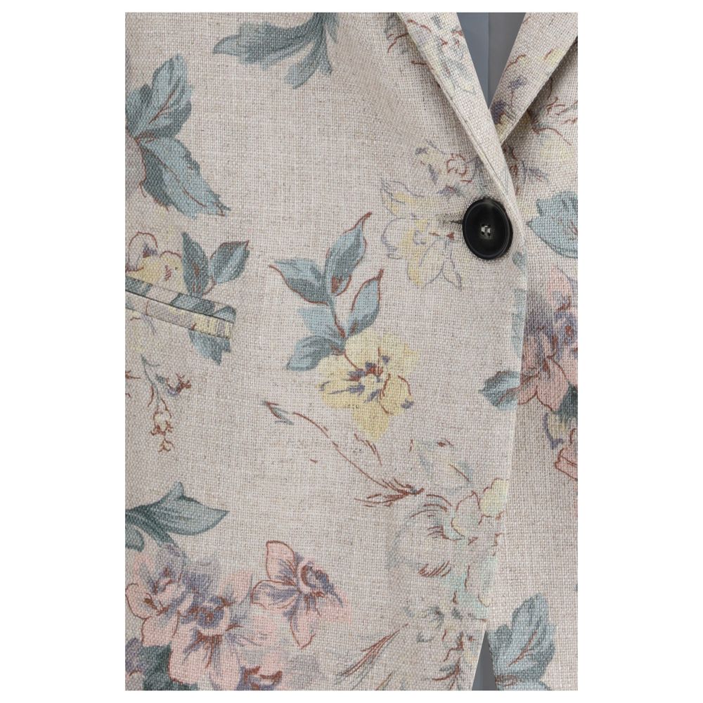 Multicolor Viscose Full-Length Jacket