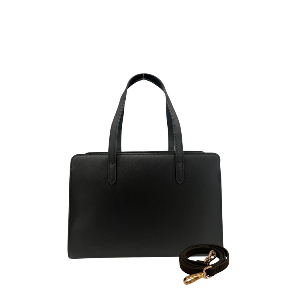 Black PU Women Shoulder Bag - ventzia