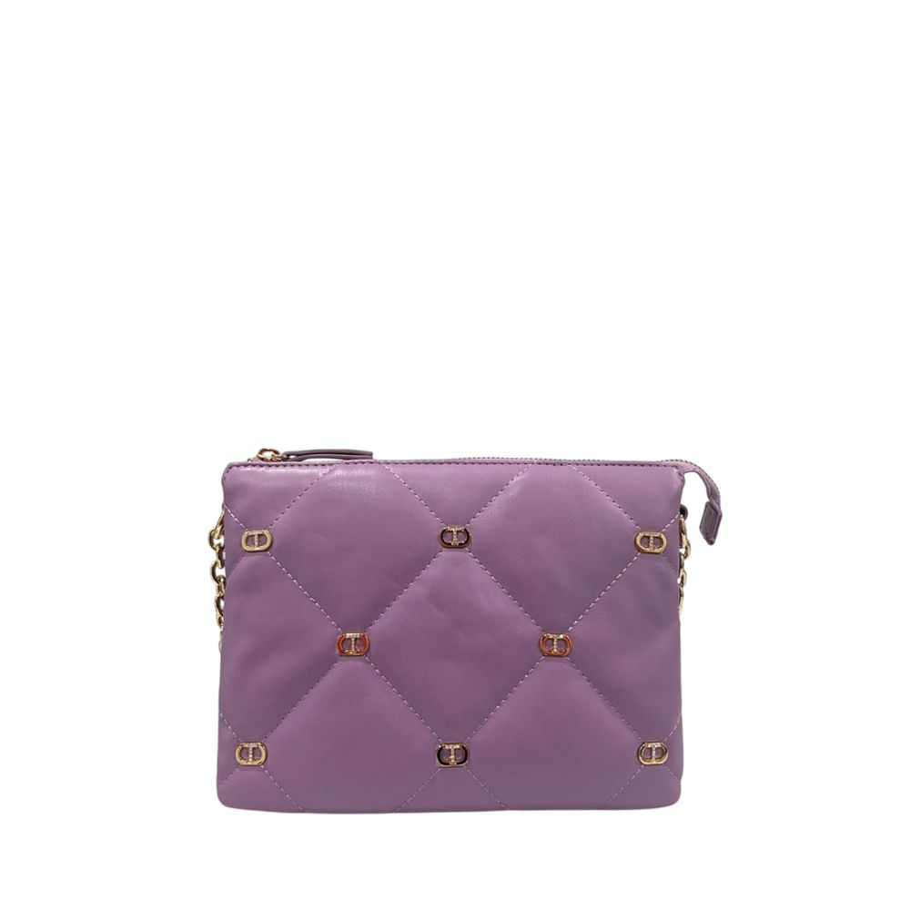 Purple Faux Leather Women Crossbody Bag - ventzia