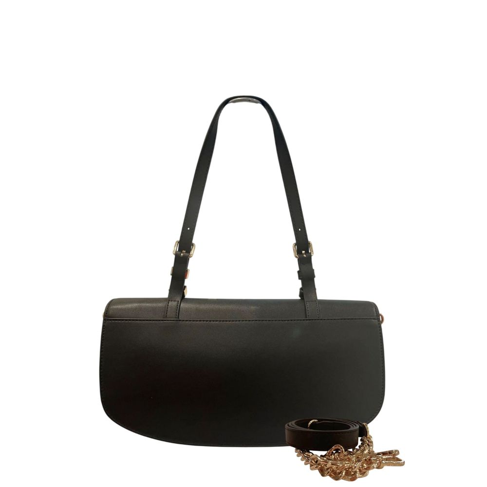 Black PU Women Shoulder Bag - ventzia