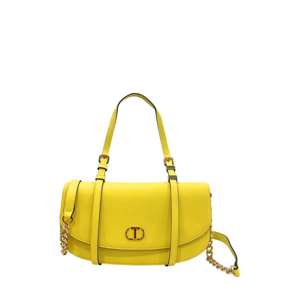 Yellow PU Women Shoulder Bag - ventzia