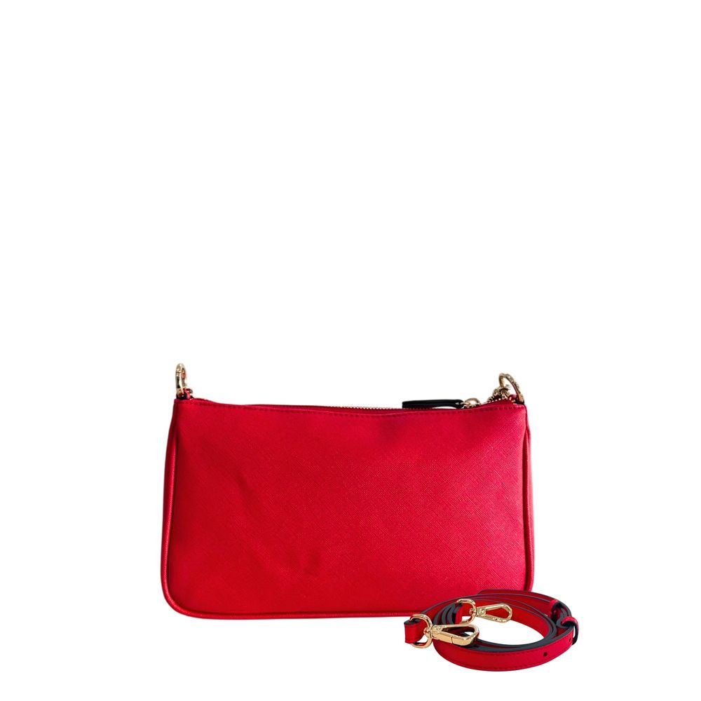 Red PU Women Crossbody Bag - ventzia