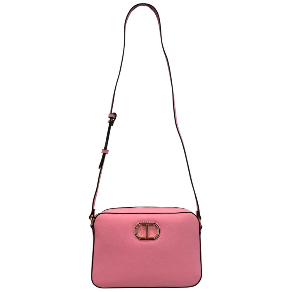 Pink PU Women Crossbody Bag - ventzia