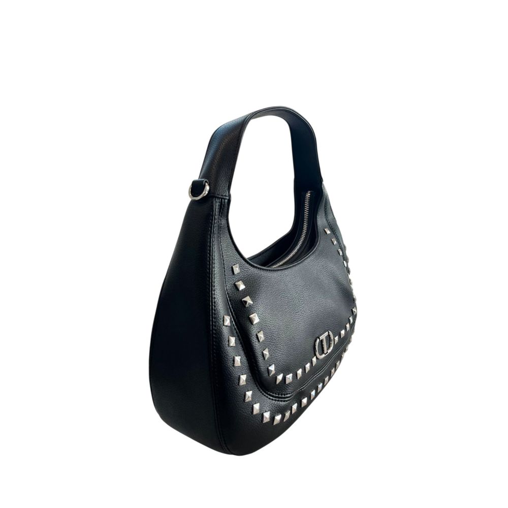 Black PU Women Shoulder Bag - ventzia