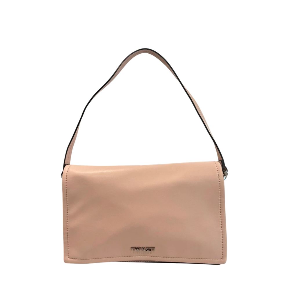 Pink Polyurethane Women Shoulder Bag - ventzia