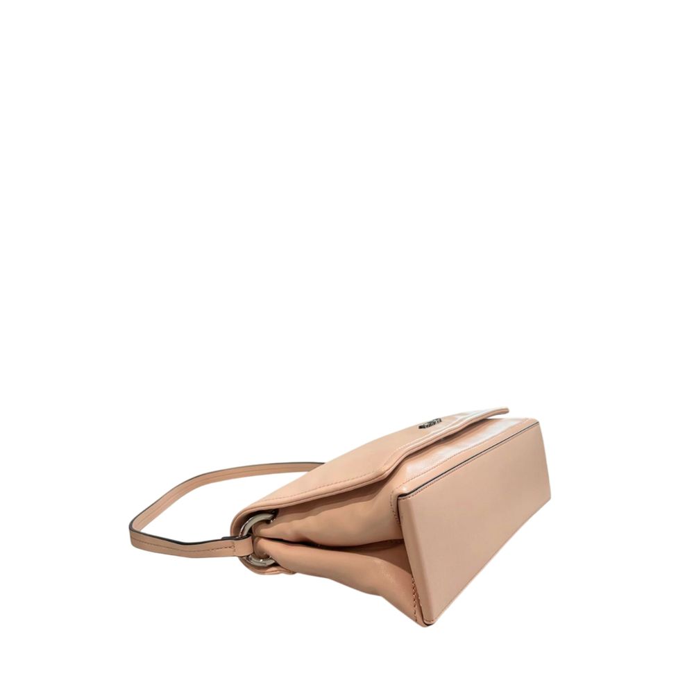 Pink Polyurethane Women Shoulder Bag - ventzia