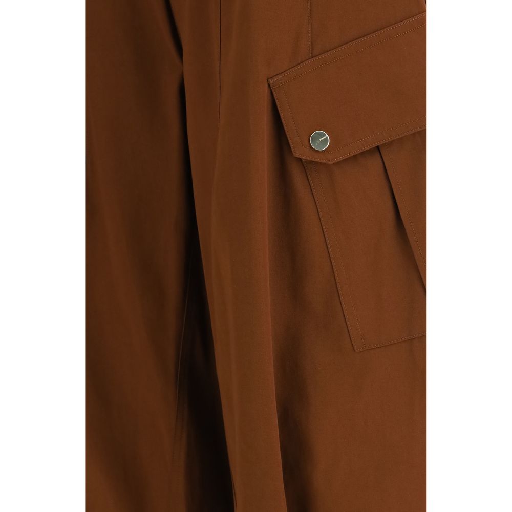 Brown Cotton Casual Pants - ventzia