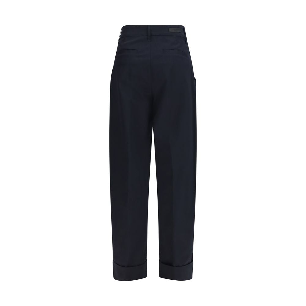 Blue Cotton Casual Pants - ventzia
