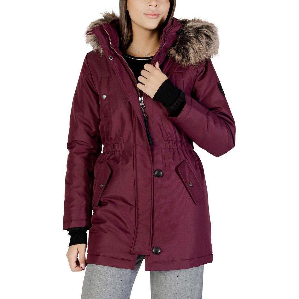 Bordeaux Polyester Parka - ventzia