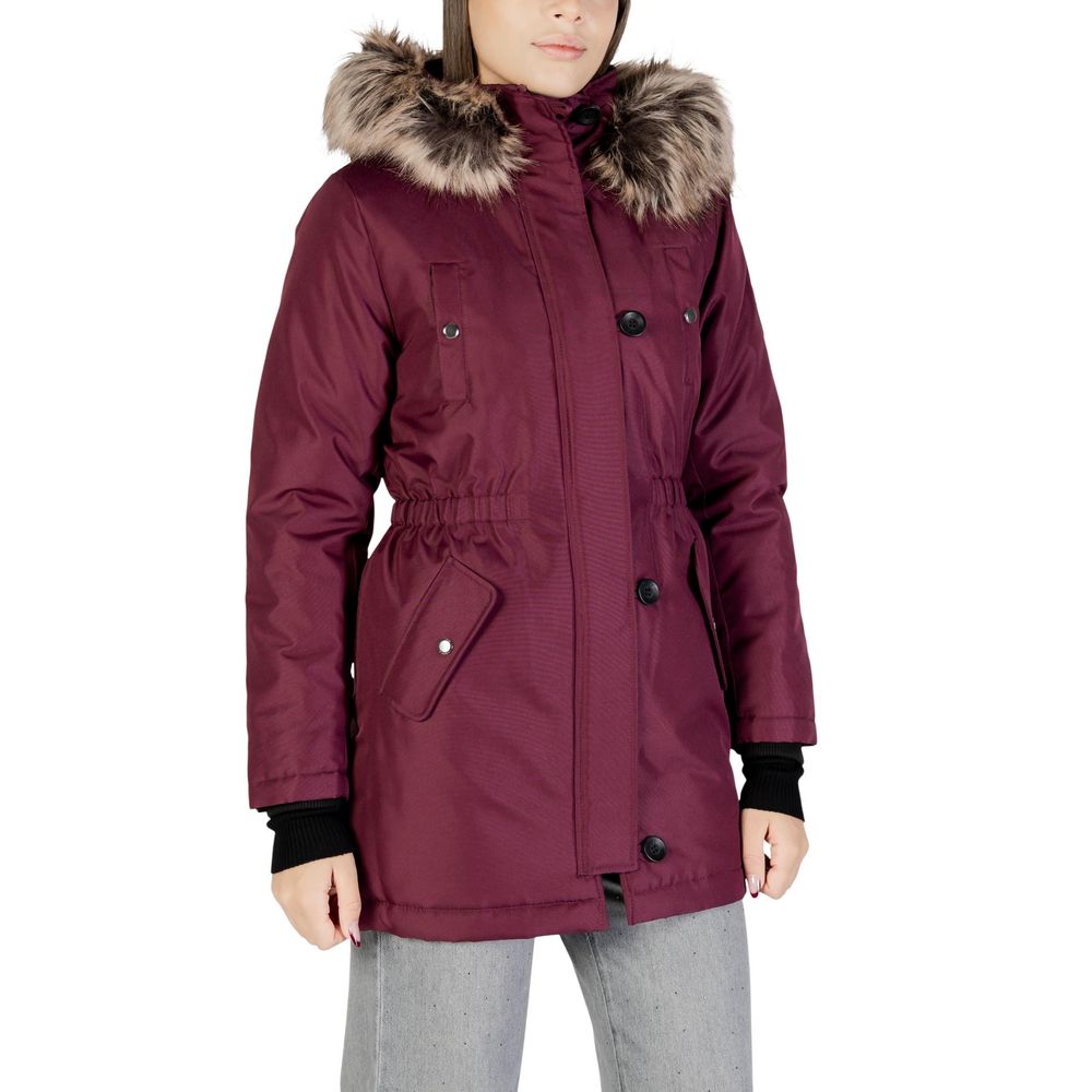 Bordeaux Polyester Parka - ventzia