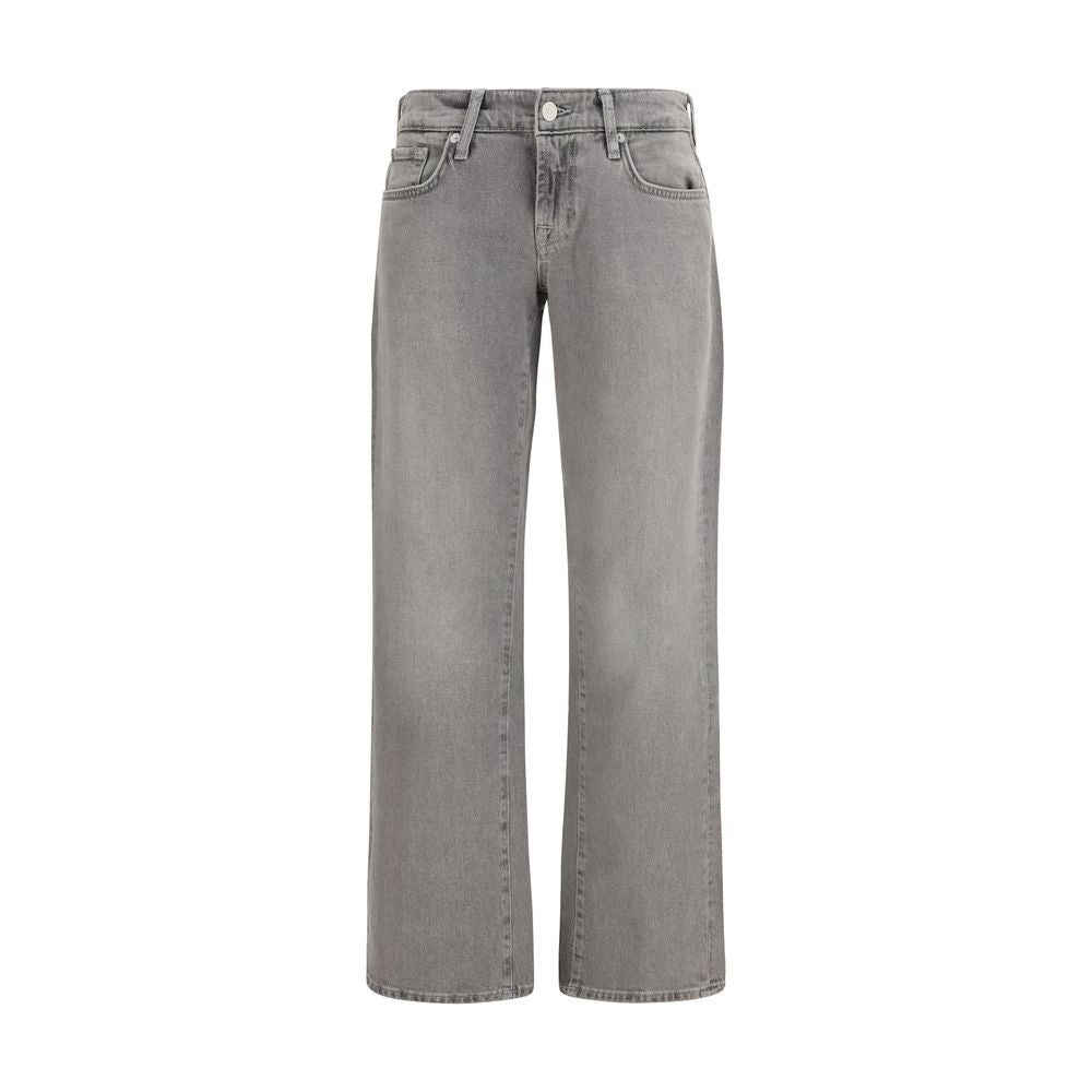Gray Cotton Straight-Leg Jeans - ventzia