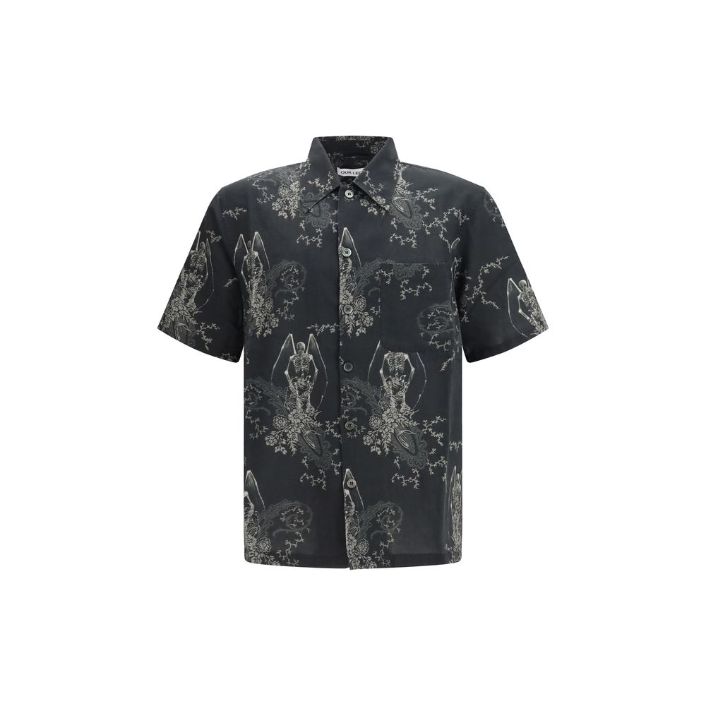 Gray Cotton Pattern Shirt - ventzia