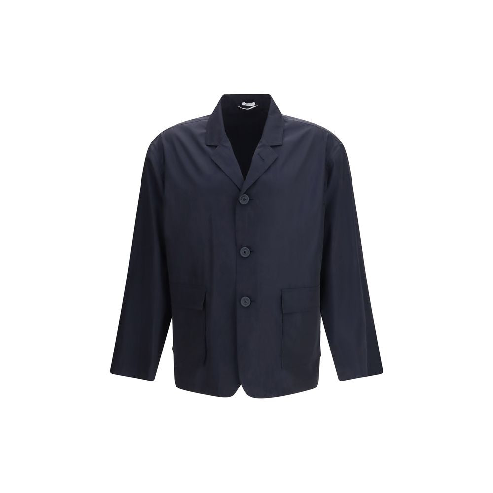 Blue Polyester Coat - ventzia