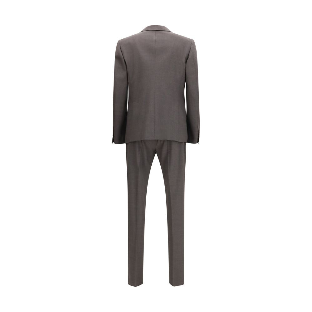 Gray Fleece Wool Two-Piece Suit - ventzia