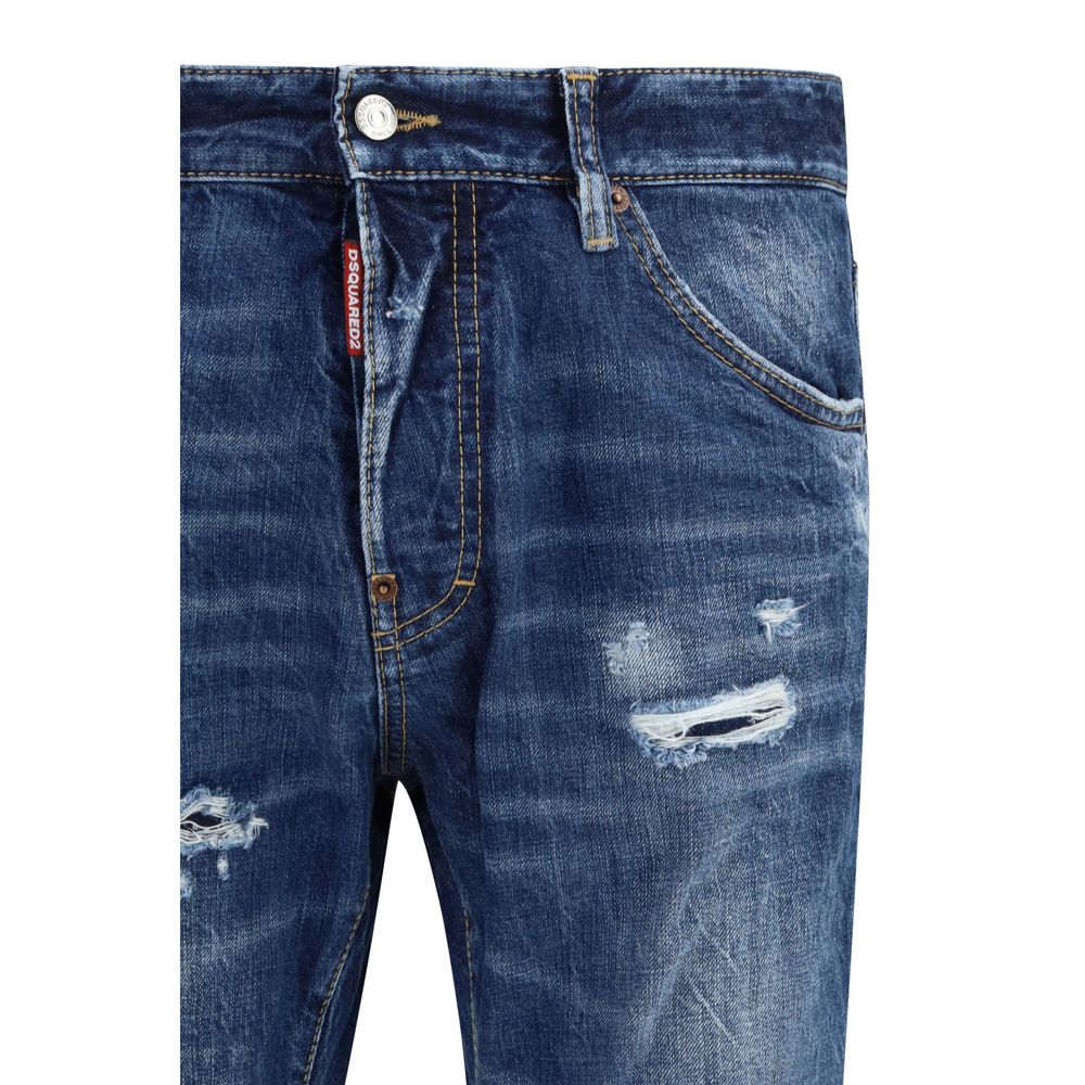 Blue Cotton Slim Fit Jeans - ventzia