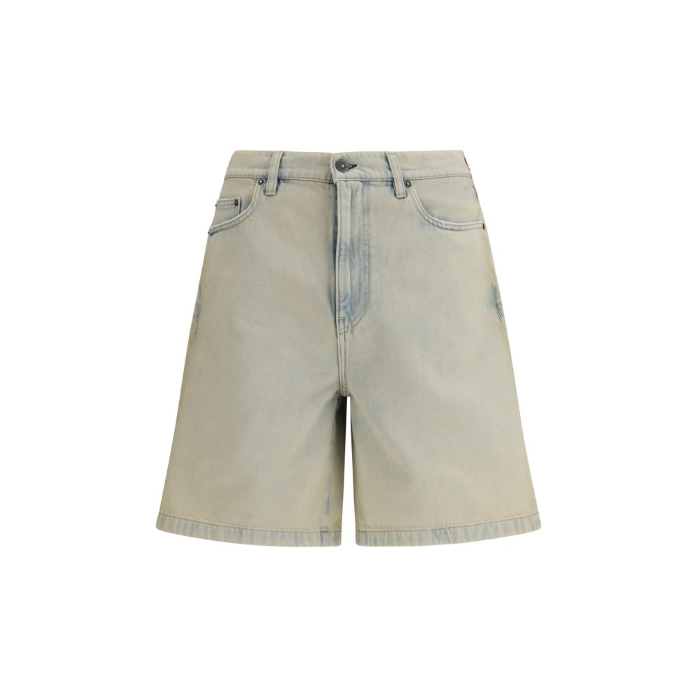 Blue Cotton Bermuda Shorts - ventzia