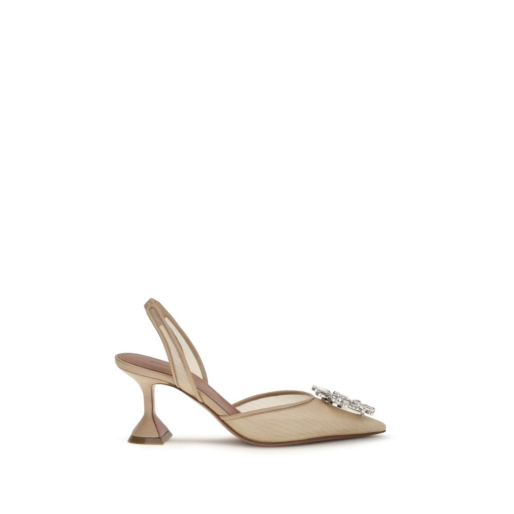 Beige Polyester High Heel Pumps - ventzia