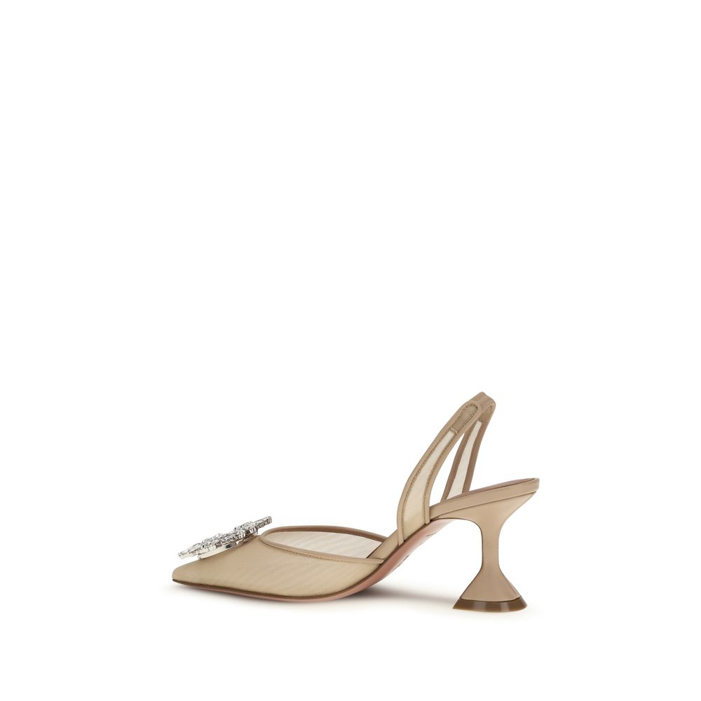 Beige Polyester High Heel Pumps - ventzia