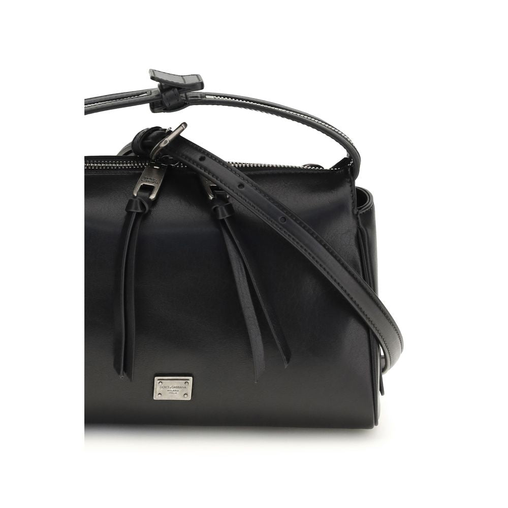 Black Calf Leather Bos Taurus Handbag - ventzia