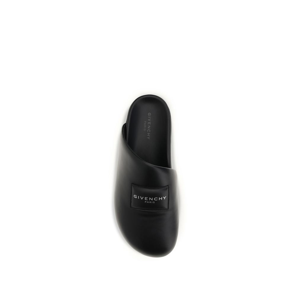 Black Calf Leather Bos Taurus Mules - ventzia