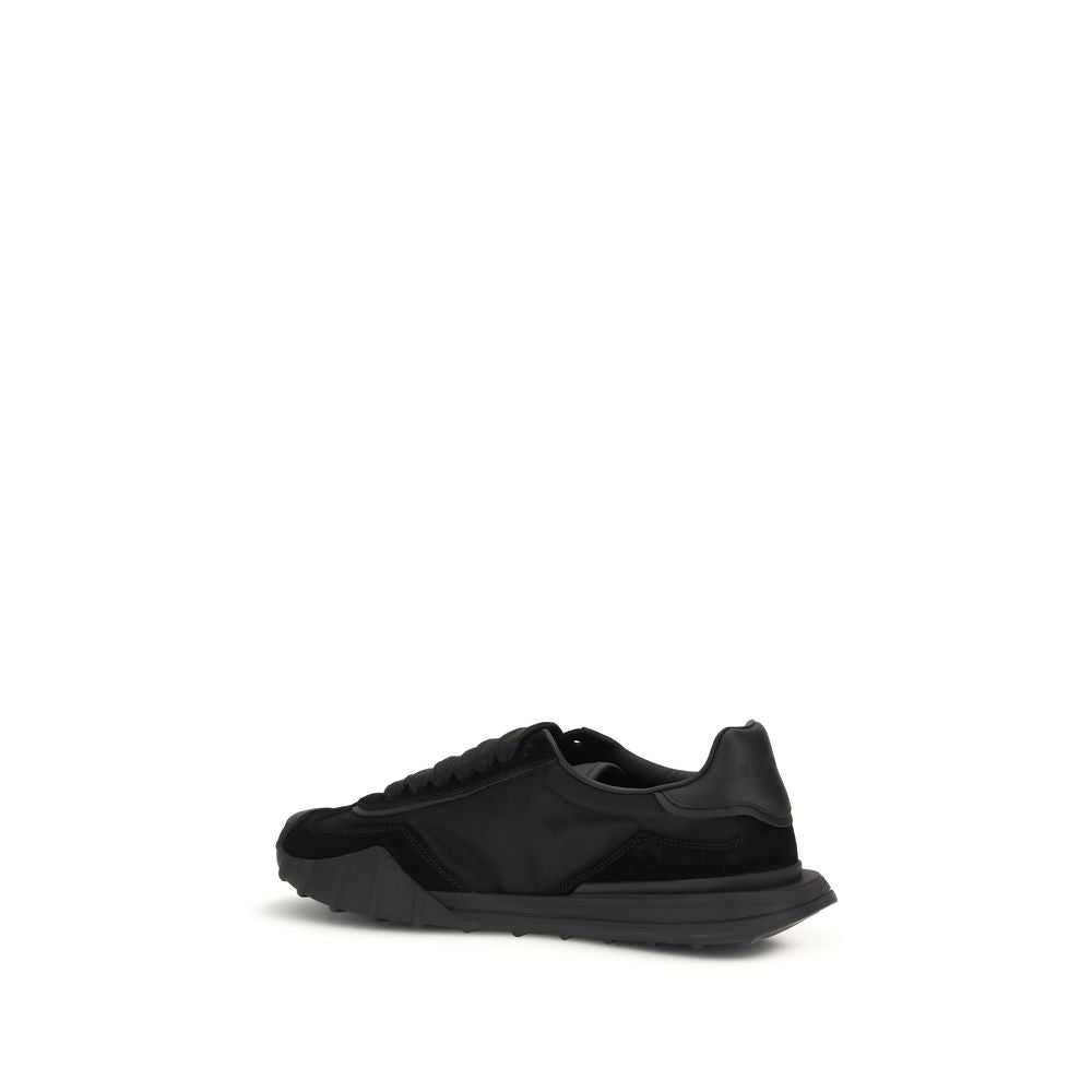 Black Calf Leather Bos Taurus Athletic Sneakers - ventzia