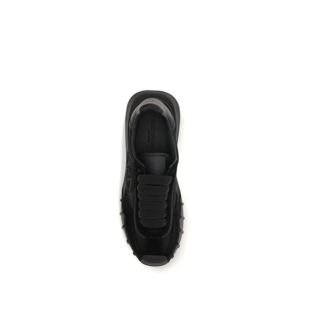 Black Calf Leather Bos Taurus Athletic Sneakers - ventzia