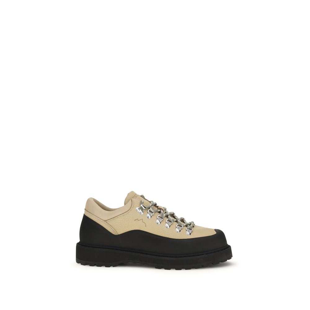 Beige Calf Leather Bos Taurus Lace-Up Boots - ventzia