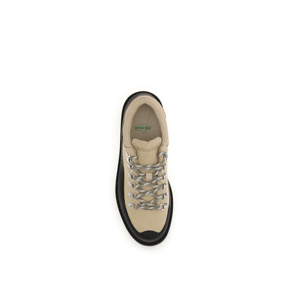 Beige Calf Leather Bos Taurus Lace-Up Boots - ventzia