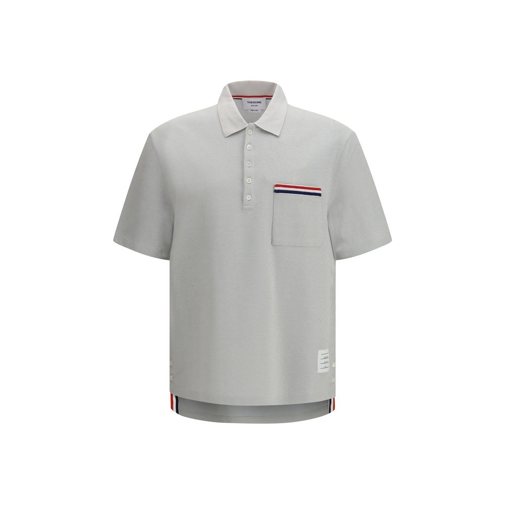 Gray Cotton Polo Shirt - ventzia