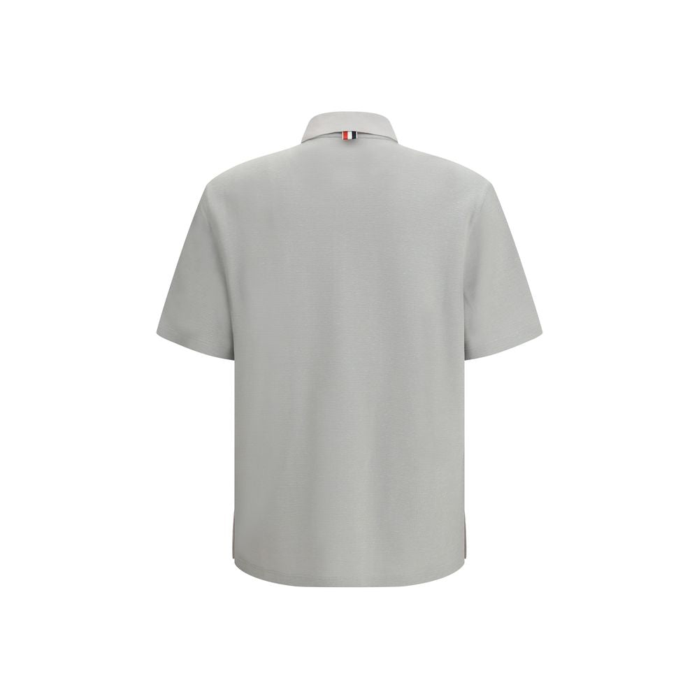 Gray Cotton Polo Shirt - ventzia