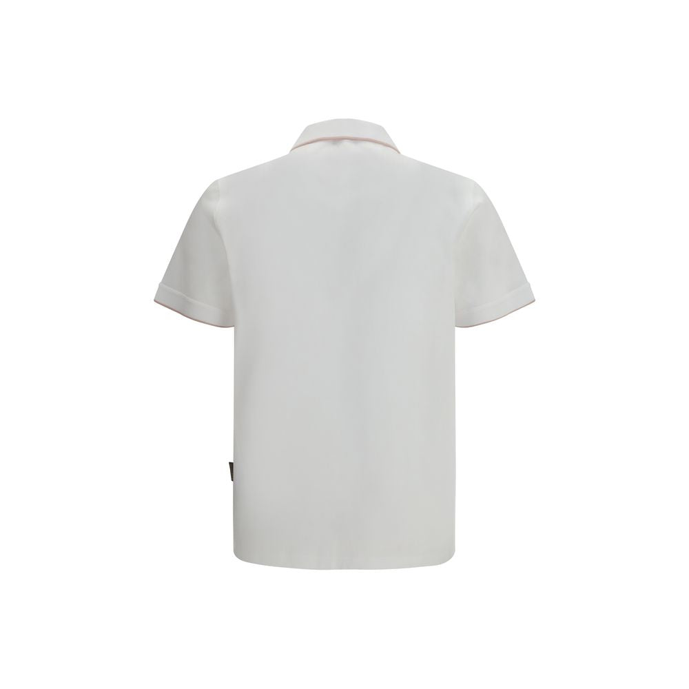 White Cotton Polo Shirt - ventzia