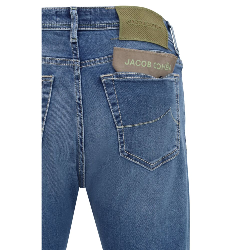 Blue Cotton Slim Fit Jeans - ventzia