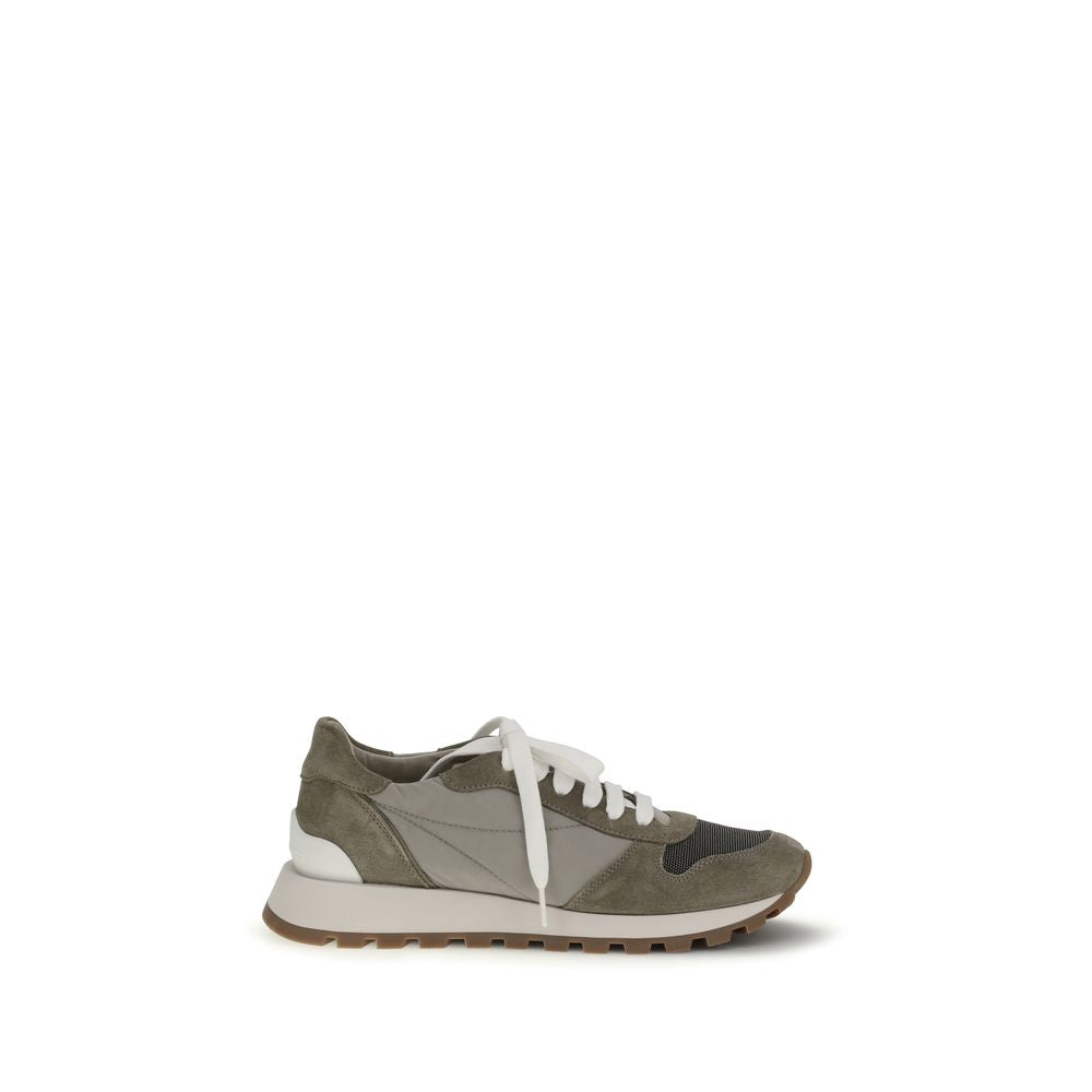Bicolor Polyester Athletic Sneakers - ventzia