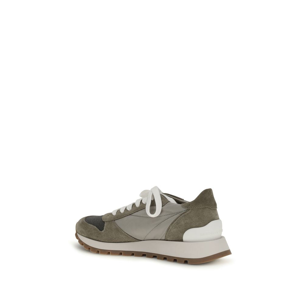 Bicolor Polyester Athletic Sneakers - ventzia