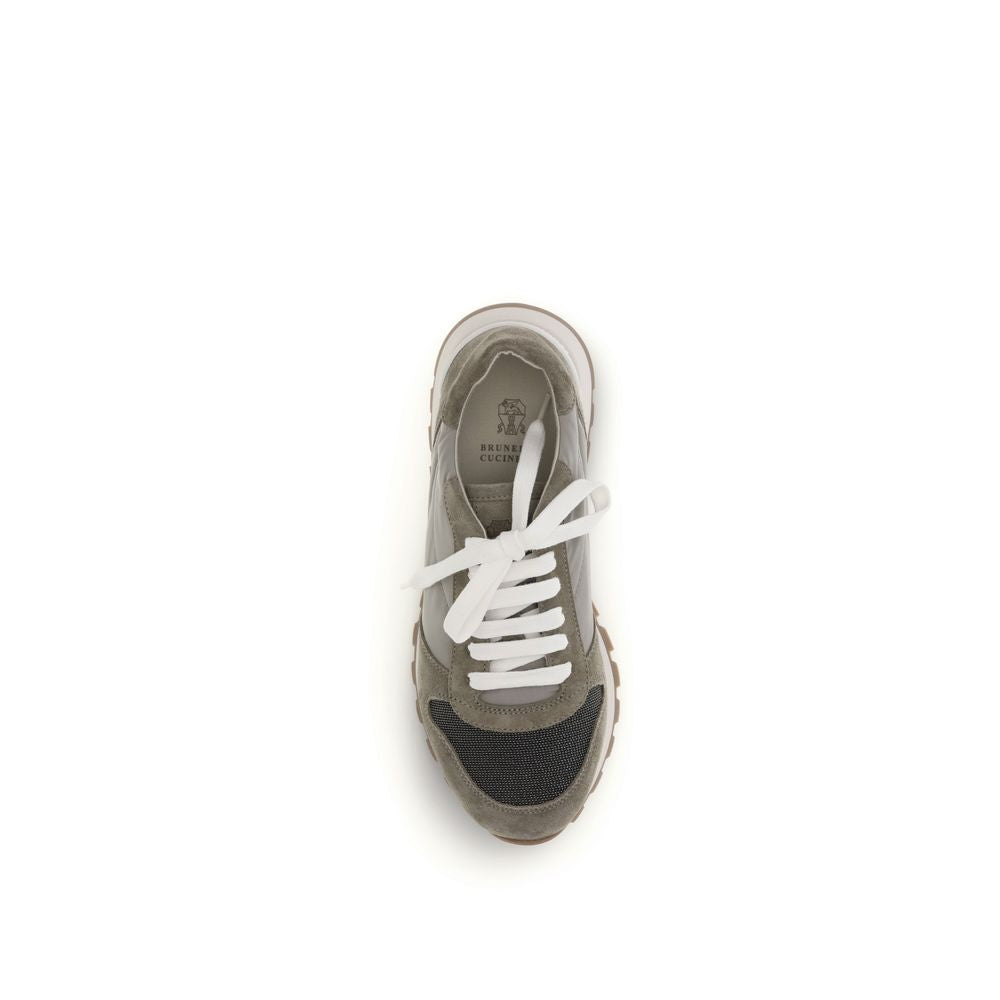 Bicolor Polyester Athletic Sneakers - ventzia