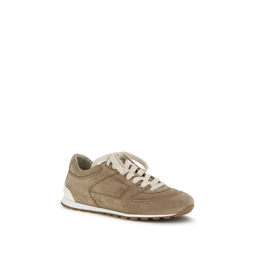 Beige Calf Leather Bos Taurus Low Top Sneakers - ventzia