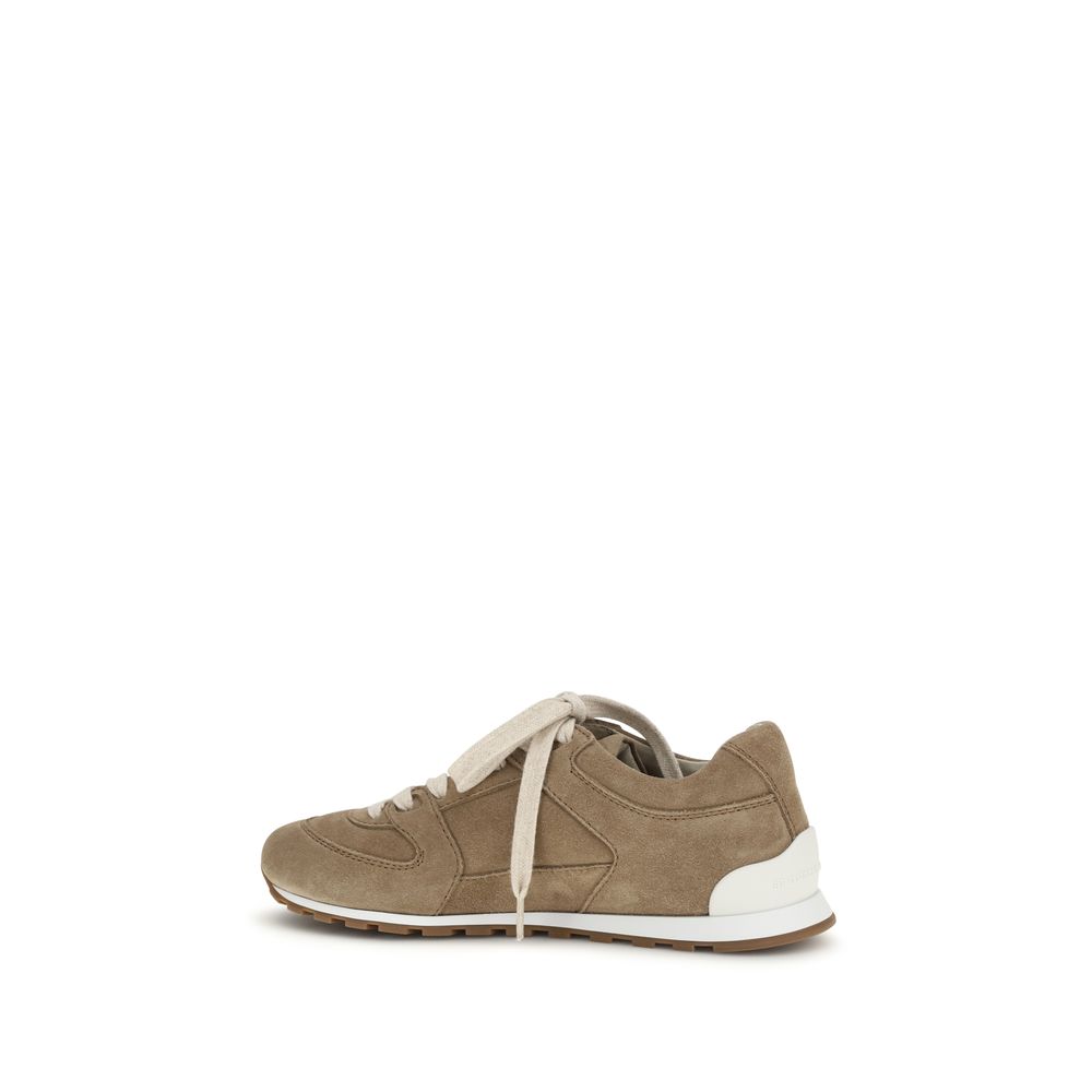 Beige Calf Leather Bos Taurus Low Top Sneakers - ventzia