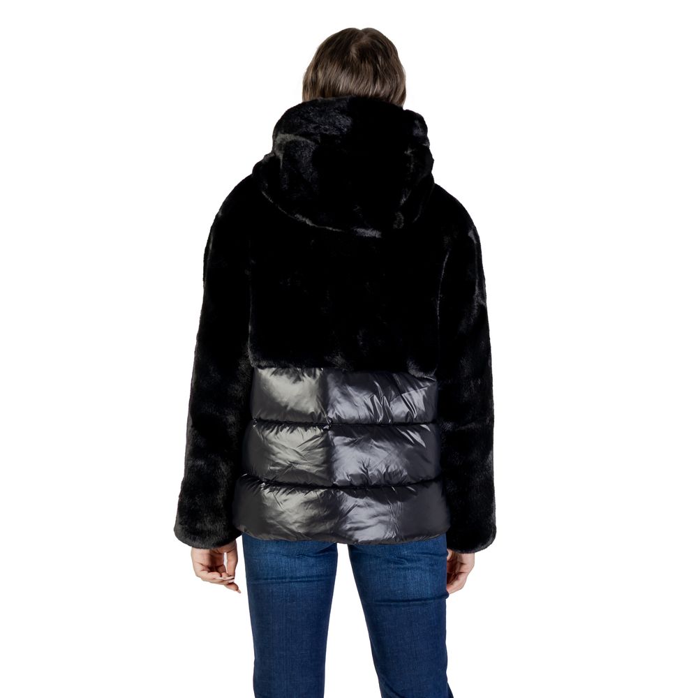 Black Polyester Coat - ventzia