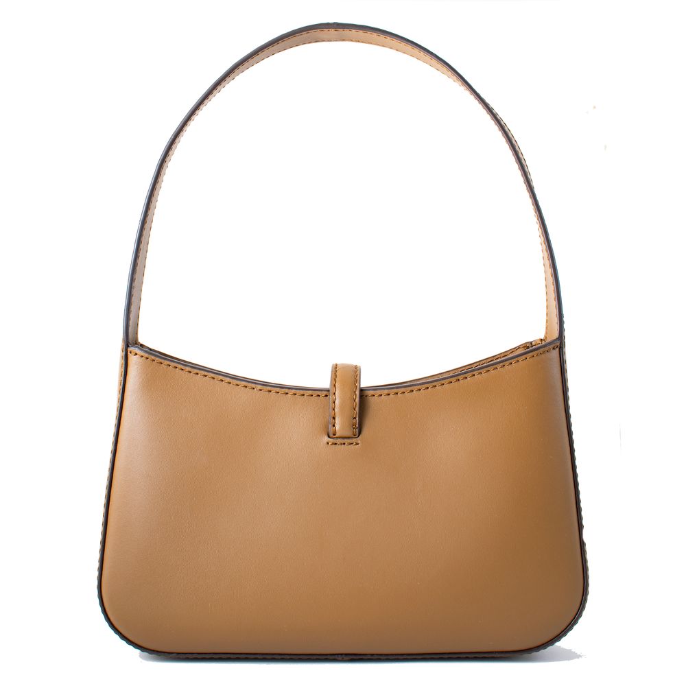 Brown Leather Shoulder Bag - ventzia