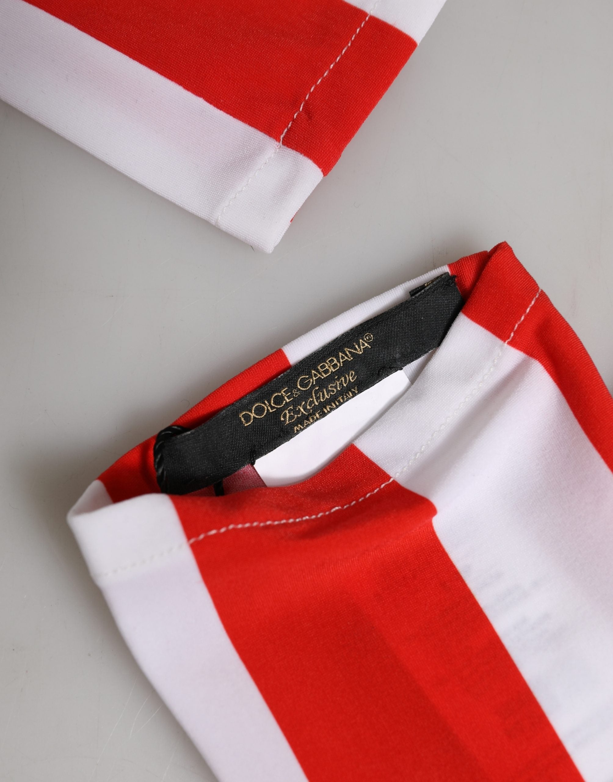 Red White Stripes Nylon Elbow Length Women Gloves - ventzia