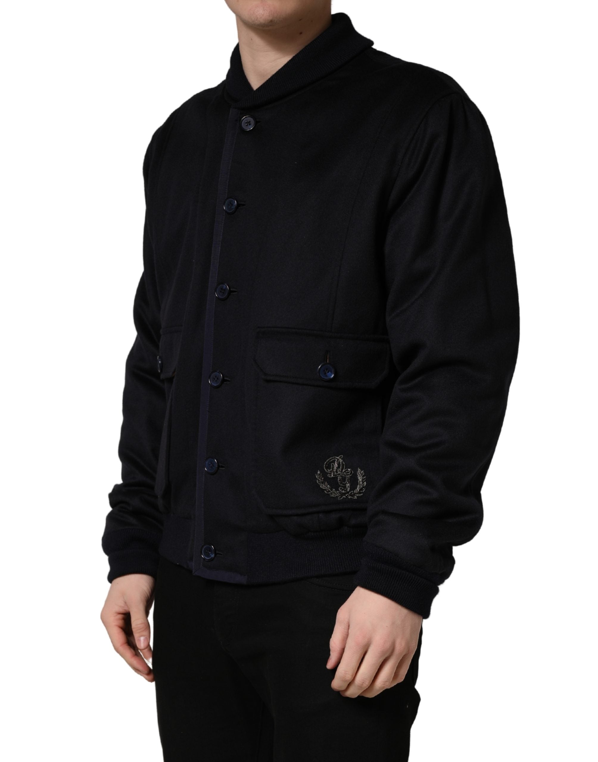 Black Cashmere Knitted Button Down Jacket - ventzia