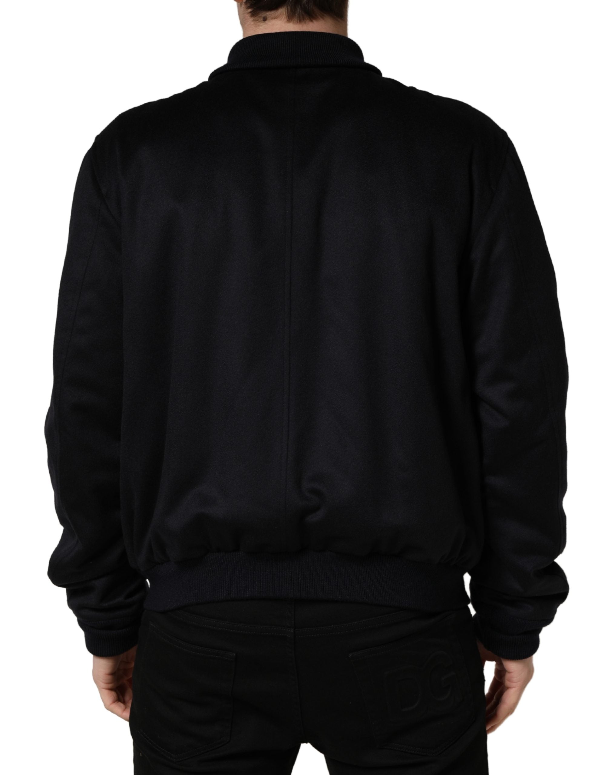 Black Cashmere Knitted Button Down Jacket - ventzia