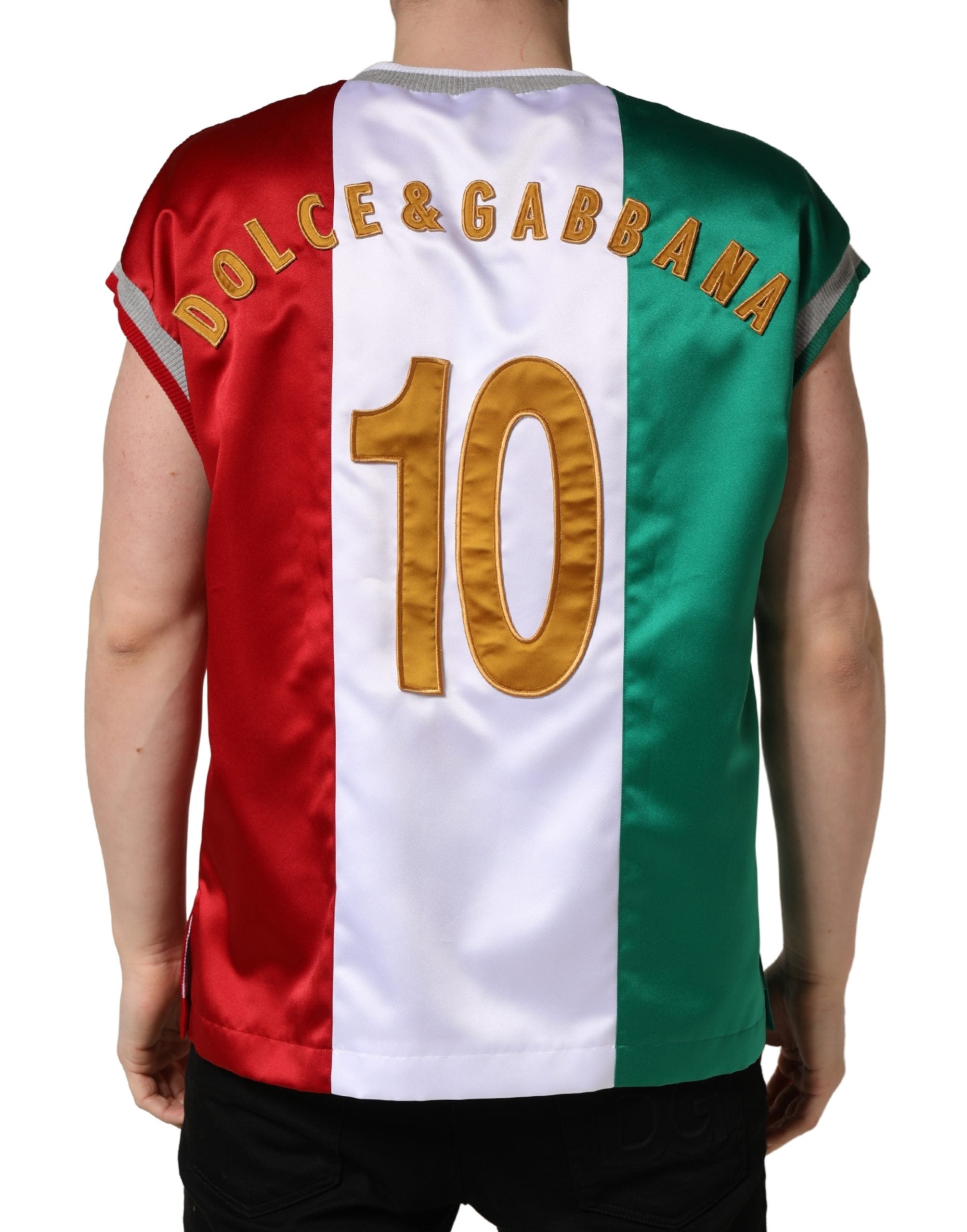 Multicolor Italia DG Logo Satin Tank T-shirt - ventzia