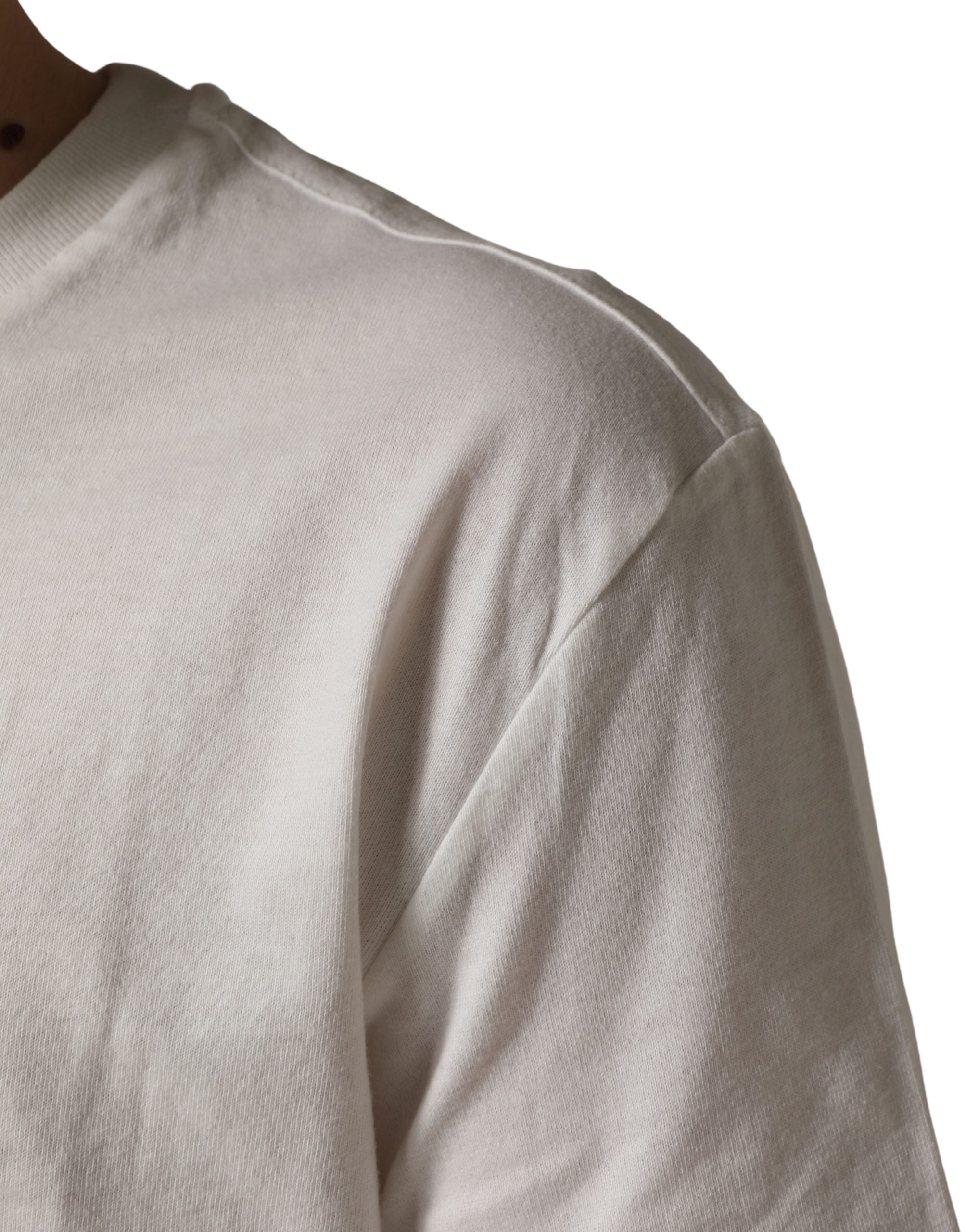 White Logo Patch Cotton Men Crew Neck  T-shirt - ventzia